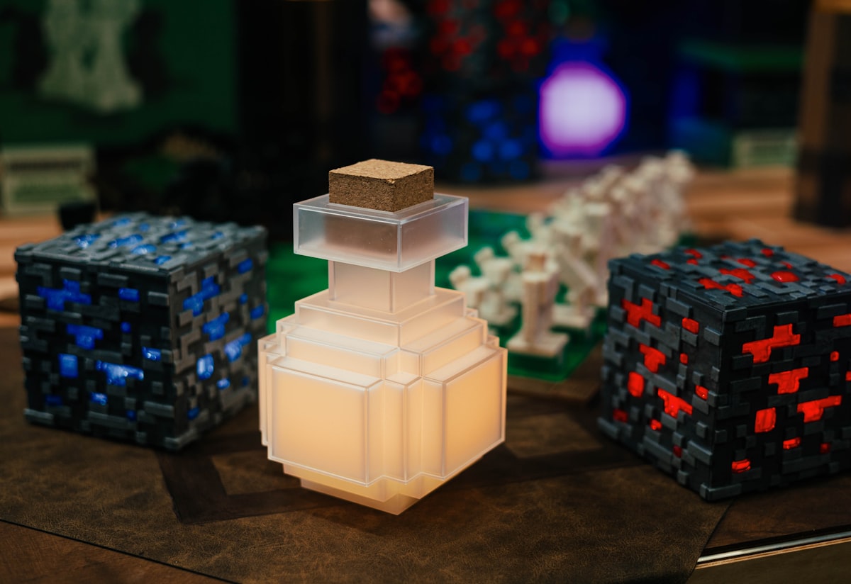 Blokken die de bouwstenen van Minecraft symboliseren